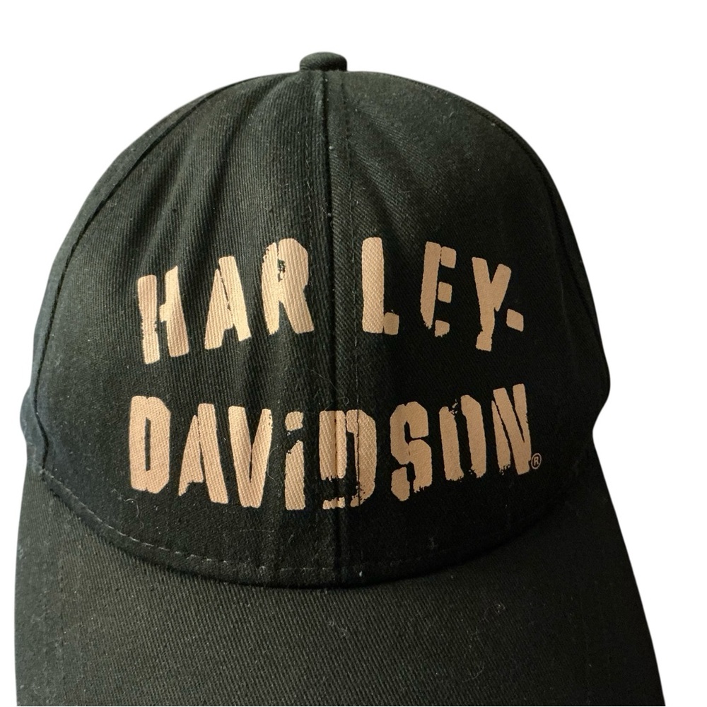 Harley-Davidson Black and Kinda Peachy Pink Distressed Style Logo Cap - Picture 9 of 11